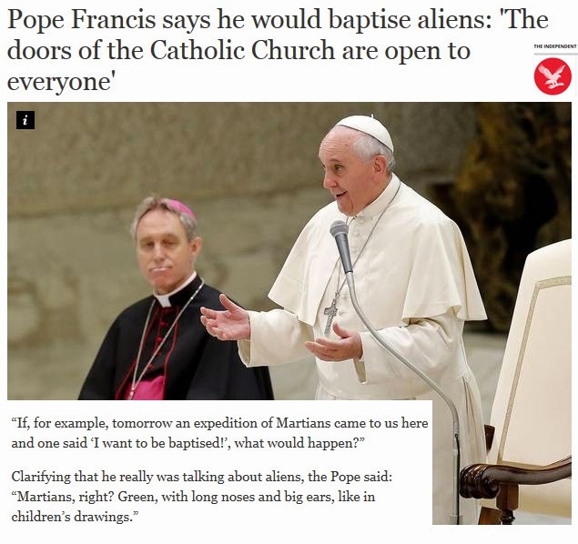 pope francis and aliens