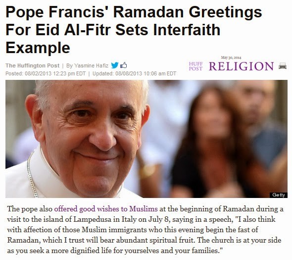 pope francis islam blessing