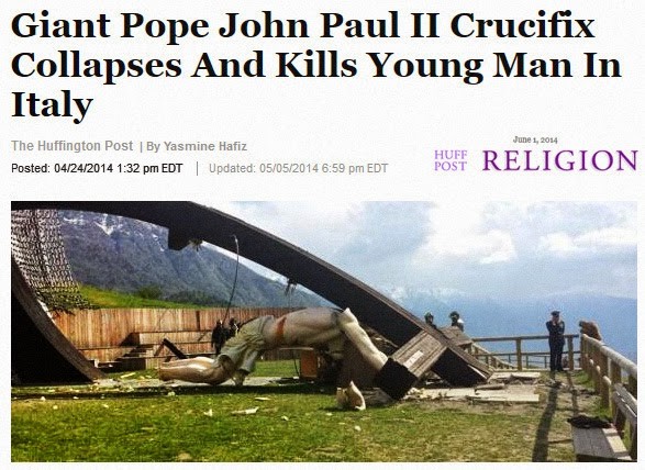 giant crucifix kills man