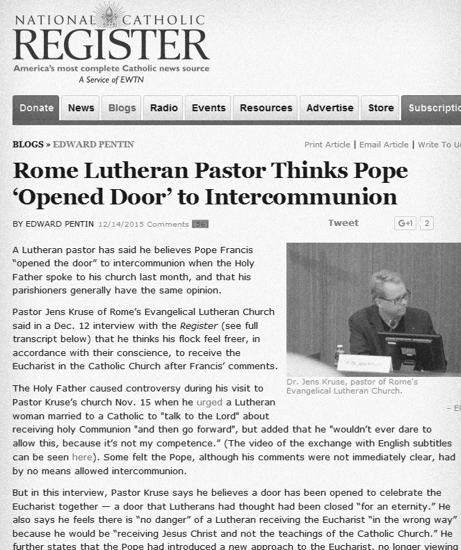 pope francis opens door to intercommunion