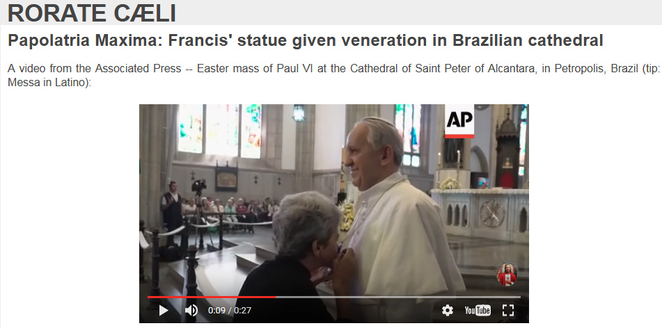 pope francis statue brazil