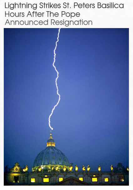 Lightning hits St. Peter's Resignation