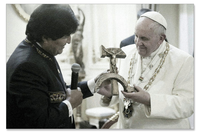 Pope Francis with Communist crucifix