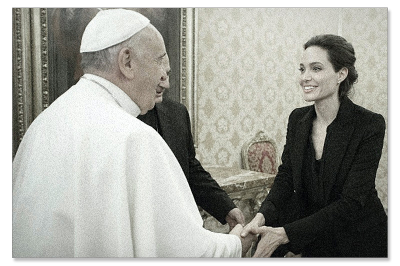 Pope Francis with Angelina Jolie