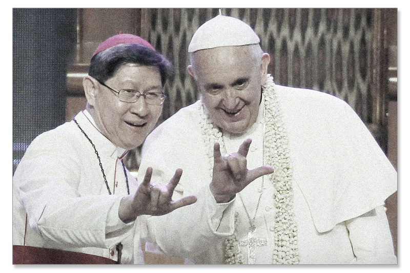 Pope Francis devil sign