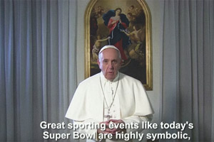 pope francis super bowl video