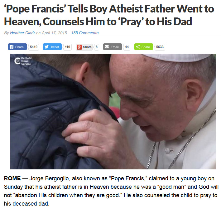 pope francis atheist