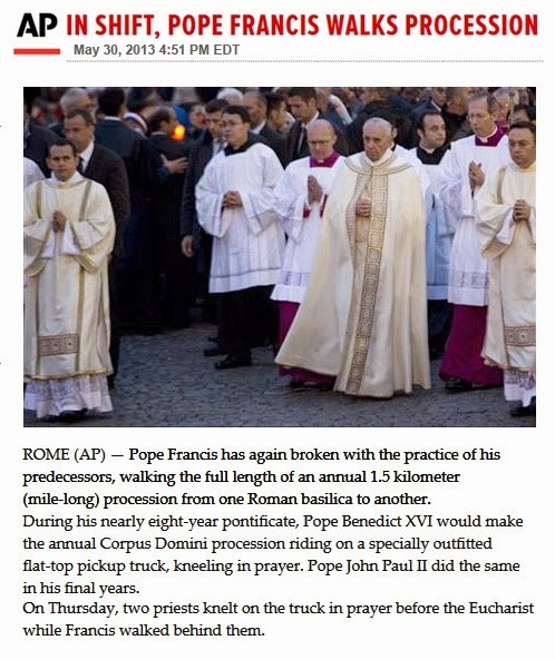 pope breaks tradition