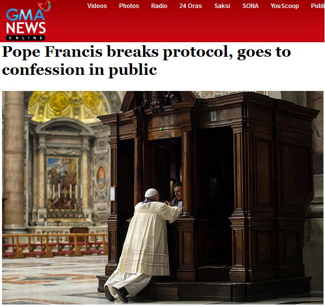 pope confesses in public