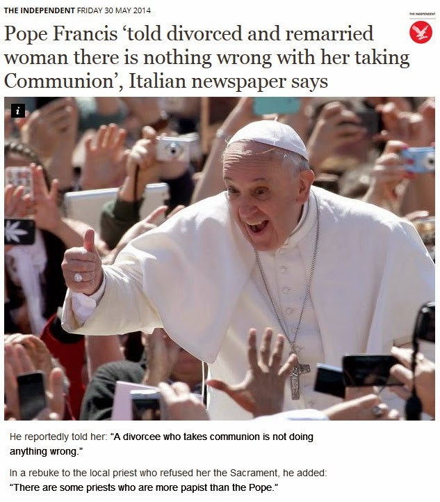 pope to divorced woman