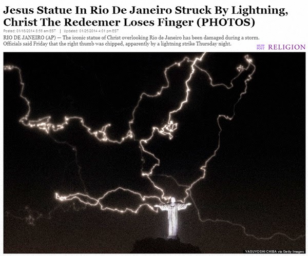 Jesus struck by lightning