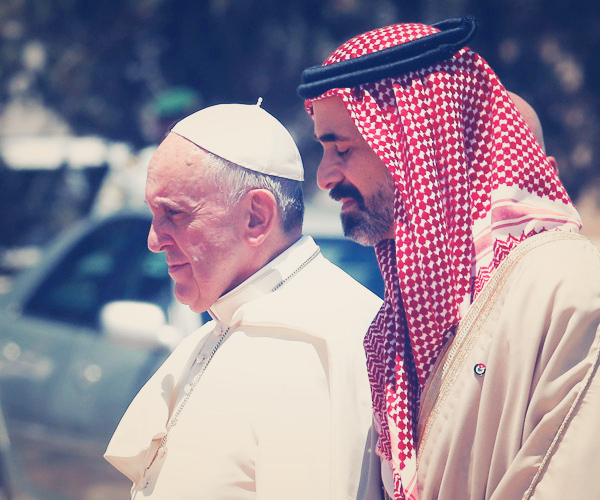 pope, francis, Jordan's Prince El Hassan, bin Talal, vatican meeting, one, world, religion, NWO 