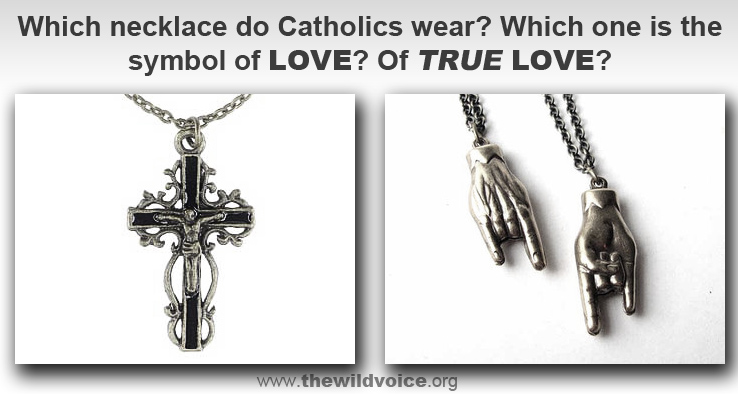 cross, crucifix, Catholic, pope, false, prophet, Francis, Bergoglio, satan, satanic, horns, devil, necklace, hand, sign