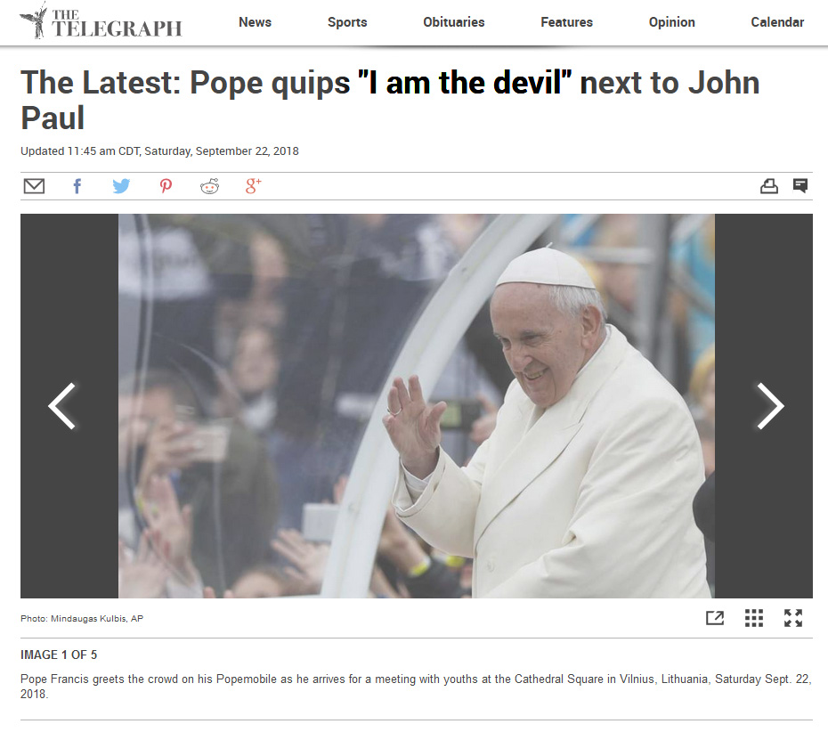 pope francis i am the devil