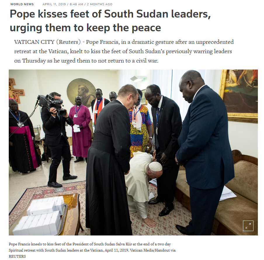 pope kneels