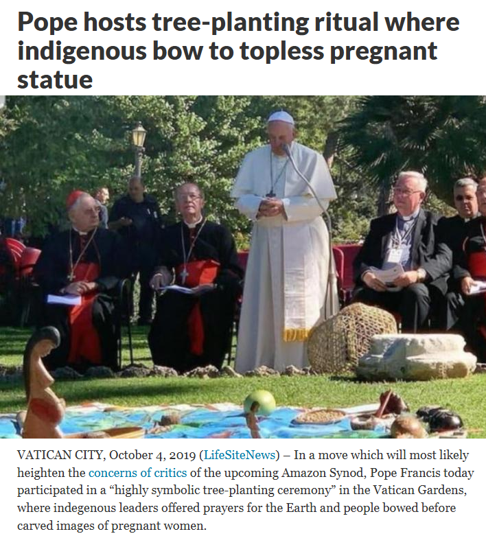 pope pagan ceremony